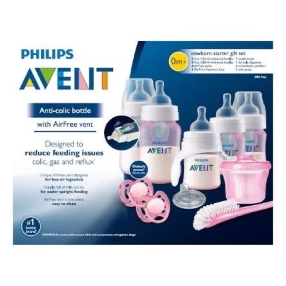 Philips Avent Anti-colic Bottle With AirFree vent Gift Set Beginner Set 10pc